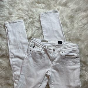 AG Adriano Goldschmied The Stilt Cigarette White Stretch Denim Jeans Size 27 R
